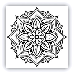 Abstract floral and mandala design with hand-drawn flowers and seamless vector pattern.