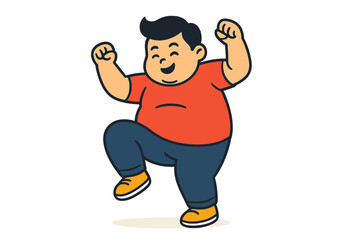 Happy Child Jumping with Excitement"