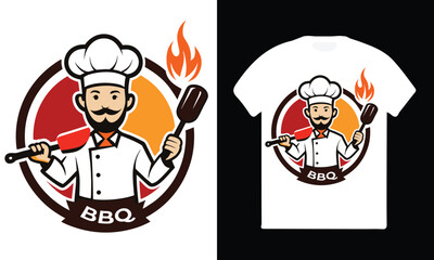 Grill Master Retro BBQ T-Shirt Design for Barbecue Lovers.