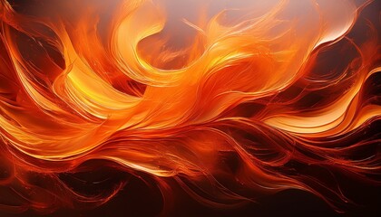warm abstract expression with fiery brush strokes