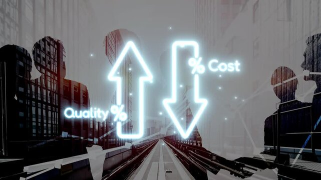 Business concept showing cost reduction and quality increase using Lean, Six Sigma, and Total Quality Management (TQM) to enhance efficiency, value, and customer satisfaction. Muxer