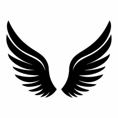 Obraz premium Eagle with wings vector illustration in black silhouette style