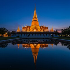 Obraz premium Serene Beauty of Wat Phra Kaew at Dusk