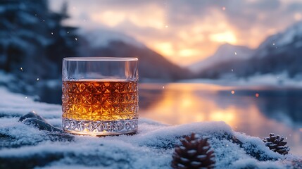 Winter beverage outdoors