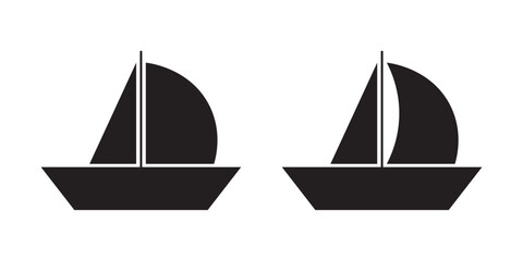 Boat icon set simple design