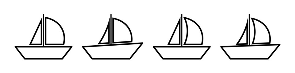 Boat icon set simple design