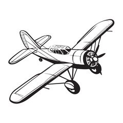 biplane silhouette vector illustration