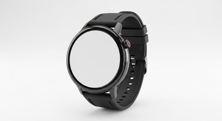 Sleek Black Smartwatch with Blank Screen Displayed