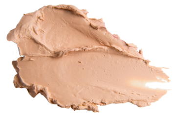 Bold purple lip smear with glossy texture on empty background