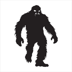Naklejka premium bigfoot silhouette image -silhouette transparent bigfoot -premium vector of bogfoot 