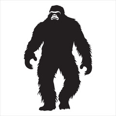 Obraz premium bigfoot silhouette image -silhouette transparent bigfoot -premium vector of bogfoot 