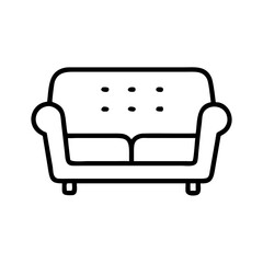 Modern couch illustration in minimalist style with simple lines  