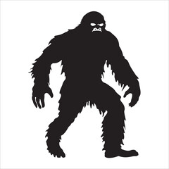 Obraz premium bigfoot silhouette image -silhouette transparent bigfoot -premium vector of bogfoot 