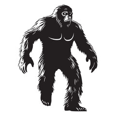 Obraz premium bigfoot silhouette image -silhouette transparent bigfoot -premium vector of bogfoot 