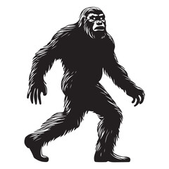 Obraz premium bigfoot silhouette image -silhouette transparent bigfoot -premium vector of bogfoot 