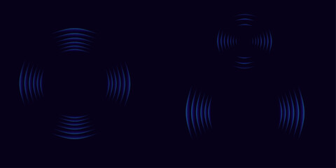 Wifi wave light effect. Radar sensor, beep technology, digital sign.Transparent neon circle symbol. wireless internet connection. Radar or sonar with wireless technology emitting a light effect