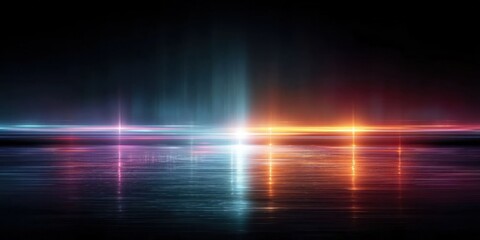 Abstract Blue and Purple Neon Light Rays and Lines on Transparent Background