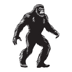 Fototapeta premium bigfoot silhouette image -silhouette transparent bigfoot -premium vector of bogfoot 