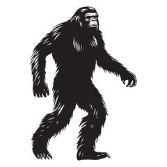 Obraz premium bigfoot silhouette image -silhouette transparent bigfoot -premium vector of bogfoot 