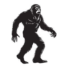Obraz premium bigfoot silhouette image -silhouette transparent bigfoot -premium vector of bogfoot 
