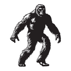 Obraz premium bigfoot silhouette image -silhouette transparent bigfoot -premium vector of bogfoot 