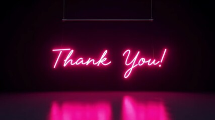 Thank you neon sign animation glowing pink gratitude appreciation