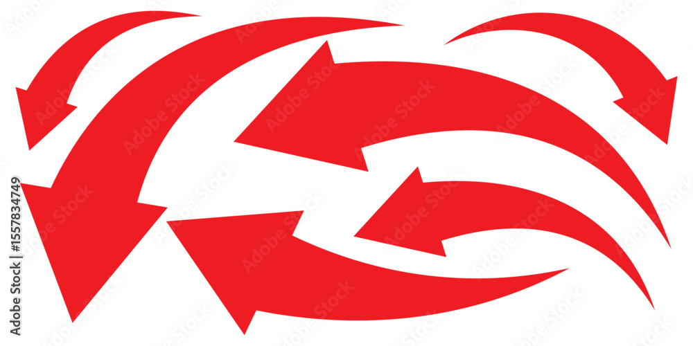 Poster set of long blue curve arrow icon vector . blue curve arrow icon set. long arrow icon set. curve arr