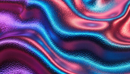 Abstract wavy texture in vibrant blue and pink gradient colors  
