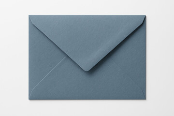 Slate Blue Paper Envelope with Natural Texture on White Background