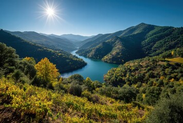 lake and mountains