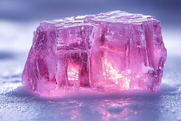 Pink crystalline rock specimen