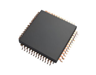 Isolated digital cpu processor microchip on a white background
