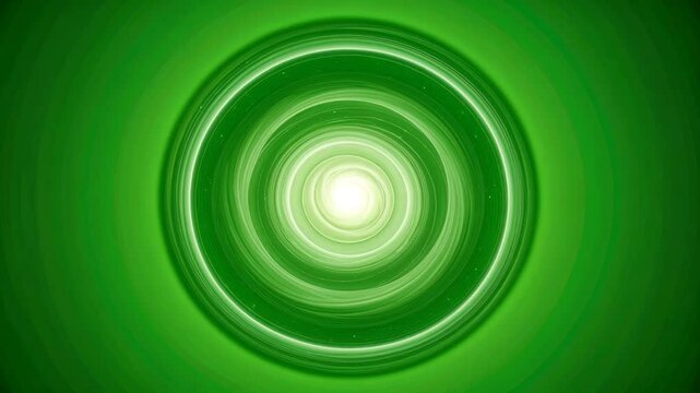 Ethereal green light vortex tunnel. Futuristic abstract energy.