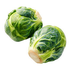 Obraz premium Fresh Brussels Sprouts Healthy Green Vegetables Food Photography, isolated on transparent background, perfect cutout, PNG