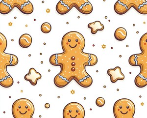 Festive gingerbread man pattern