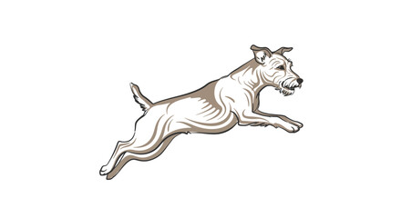 Obraz premium A joyful terrier leaps forward with boundless energy depicted in a dynamic and playful illustration style