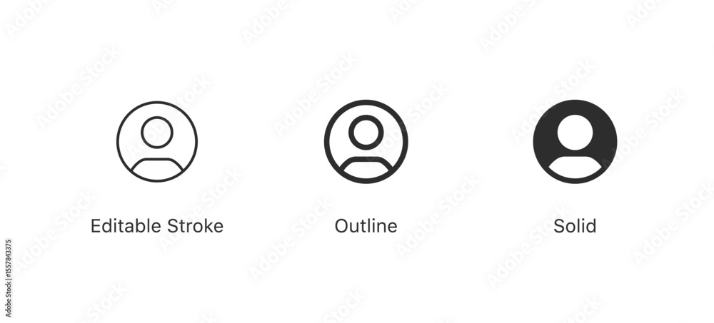 Poster user profile icon set. profile avatar icon vector, user account profile black circle in flat style ,