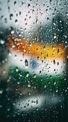 Raindrops on Window with Indian Flag Reflection for Independence Day and Republic Day