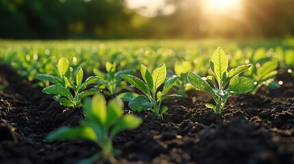 Freshly grown plants