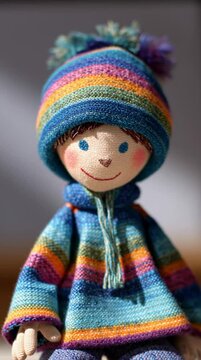 A cute and colorful hand puppet with a whacky and zany look 