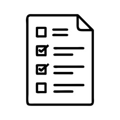 Checklist document with checkmarks and empty lines for tasks  