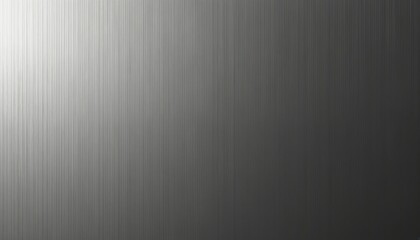 Metalic hairline paper texture background, gradient from bright to dark. Stainless steel or brushed metal surface, empty with vertical lines pattern, modern minimal design for backgrounds or textures.