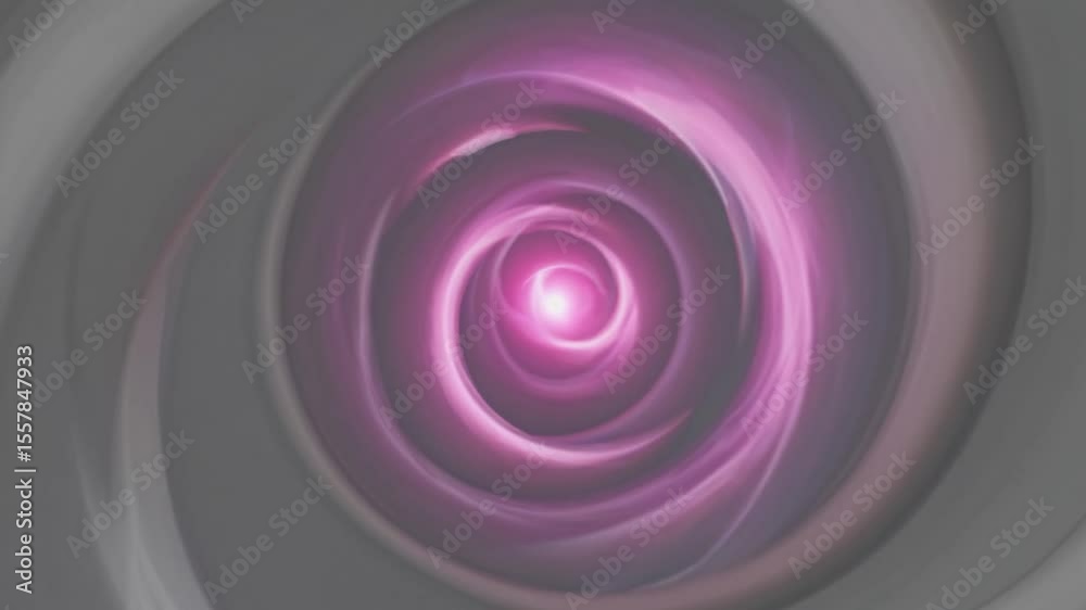 Poster mesmerizing abstract vortex animation transforming from white to pink, dynamically shifting backgrou