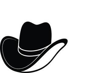Cowboy Hat Silhouette  Western Style Hat Vector Design