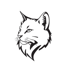 Cat head silhouette. Cat silhouette icon. Stylized Cat logo. Cat head icon.
