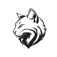 Cat head silhouette. Cat silhouette icon. Stylized Cat logo. Cat head icon.
