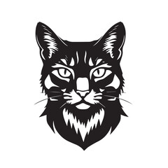 Cat head silhouette. Cat silhouette icon. Stylized Cat logo. Cat head icon.