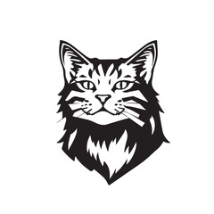 Cat head silhouette. Cat silhouette icon. Stylized Cat logo. Cat head icon.
