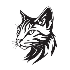 Cat head silhouette. Cat silhouette icon. Stylized Cat logo. Cat head icon.