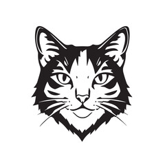 Cat head silhouette. Cat silhouette icon. Stylized Cat logo. Cat head icon.